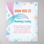 Poster Mermaid How Big is maman's ventre Baby shower jeu (Devant)