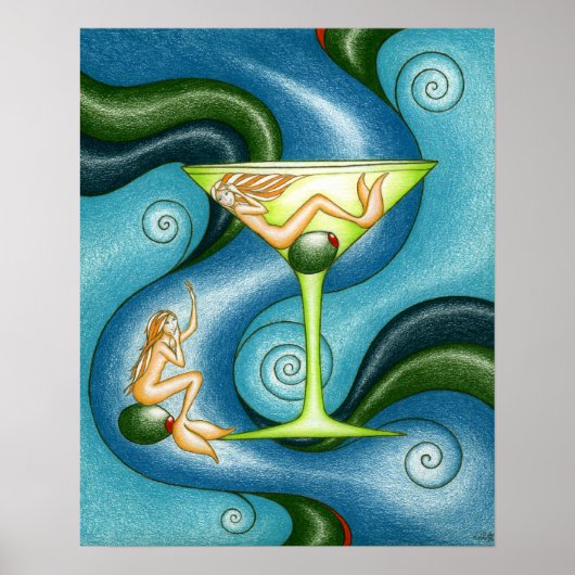 Poster Mermaid Martini (Devant)