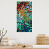 Poster Mermaid Nage avec Papillons Imaginaire Art (Cuisine)