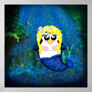 Poster Mermaid Penguin