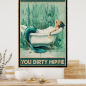 Poster Mermaid Prends Un Bain, Mince Hippie (Cuisine)
