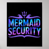 Poster Mermaid Security Funny Dad Father Daughter Birthda (Devant)