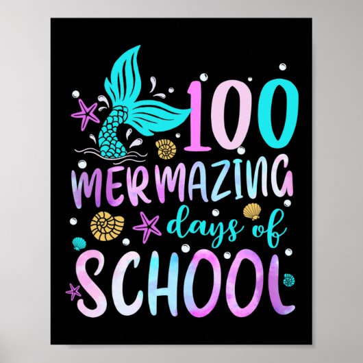 Poster Mermaid Tail 100 Jours Mermazing de l'école (Devant)