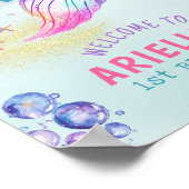 Poster Mermaid Tail Onder the sea 1st birthday Welcome (Coin)