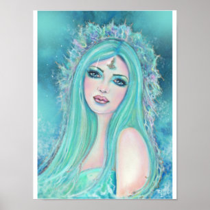 Poster Mermaid un avec l'art marin par Renee Lavoie