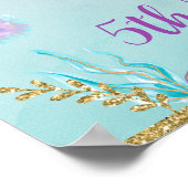 Poster Mermaid Under the Sea Anniversaire Bienvenue (Coin)