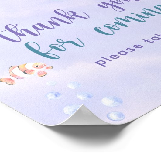 Poster Mermaid Under the Sea Merci pour son arrivée (Coin)