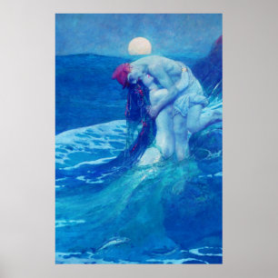 Poster Mermaid Vintage Blue 2