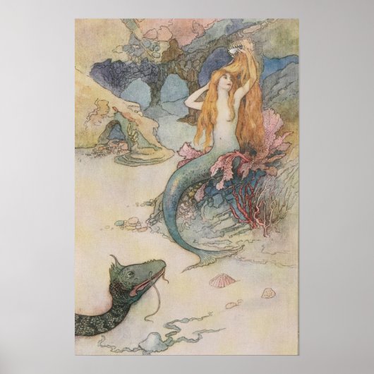Poster Mermaid Warwick Goble (anglais, petit (Devant)