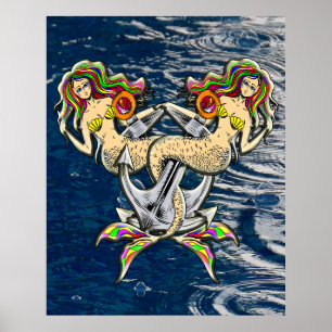 Poster Mermaids - Design nautique pour les amoureux des o