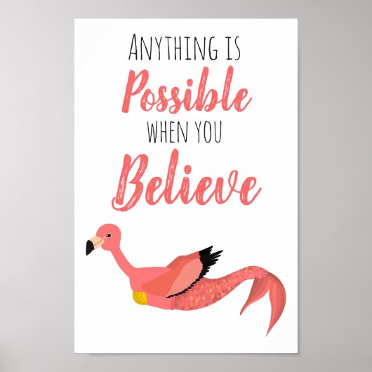 Poster Mermingo : Citation inspirée du Flamant rose de si (Devant)