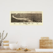 Poster Merrill, WI Carte panoramique - 1883 (Cuisine)