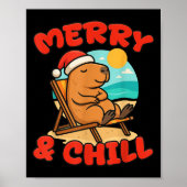 Poster Merry And Chill Capybara _ Funny Cute Capybara San (Devant)