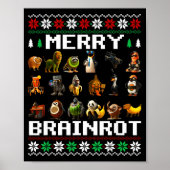 Poster Merry Brainrot Ugly Christmas Sweater Funny Italia (Devant)