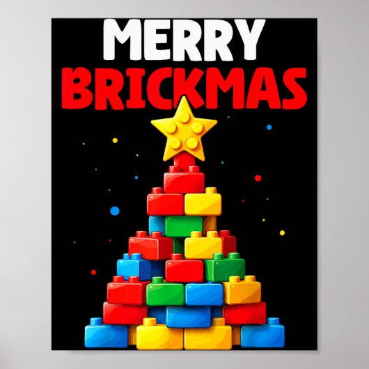 Poster Merry Brickmas Block Building Builder Brick Master (Devant)