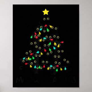Poster Merry Catmas Cat Christmas Tree Kids Girls Boys Me