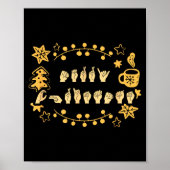 Poster Merry Christmas Asl Sign Language Deaf Sped Women (Devant)