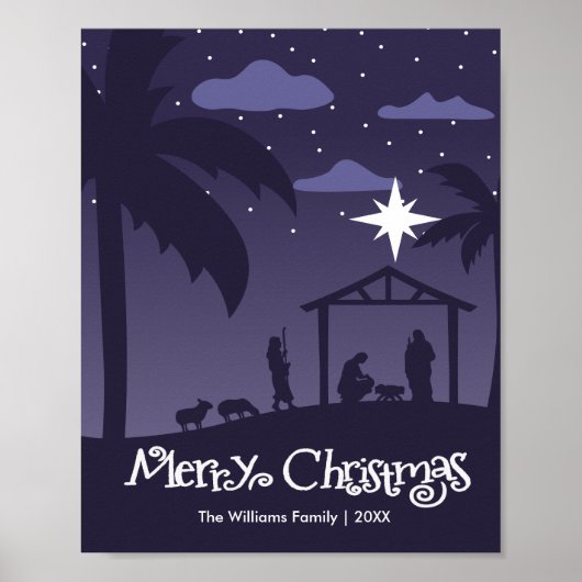 Poster merry christmas | birth of the baby Jesus (Devant)