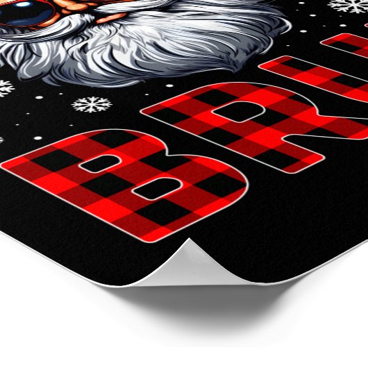 Poster Merry Christmas Bruh Red Plaid Funny Santa Claus M (Coin)
