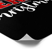 Poster Merry Christmas Buffalo Plaid Red Santa Hat Xmas P (Coin)