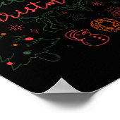 Poster Merry Christmas Doodle Xmas Tree Gingerbread Men W (Coin)