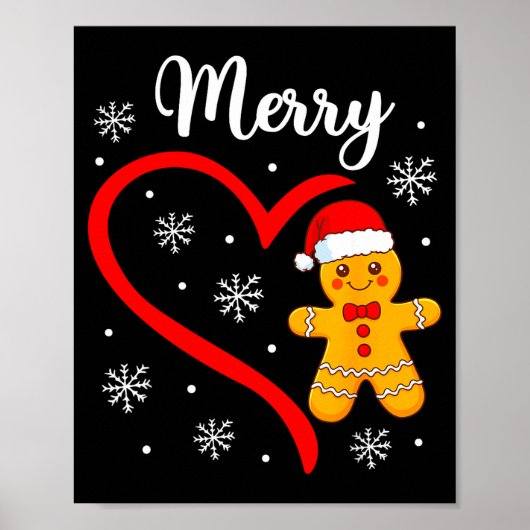 Poster Merry Christmas Gingerbread Family Couples Xmas Pa (Devant)