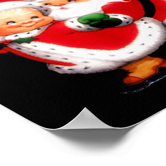 Poster Merry Christmas - Happy Cute Mrs Claus And Mr Clau (Coin)