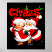 Poster Merry Christmas - Happy Cute Mrs Claus And Mr Clau (Devant)