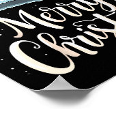 Poster Merry Christmas Lights Red Santa Hat Xmas Family (Coin)