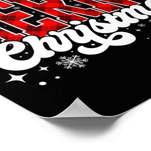 Poster Merry Christmas Lights Santa Hat Xmas Family Match (Coin)