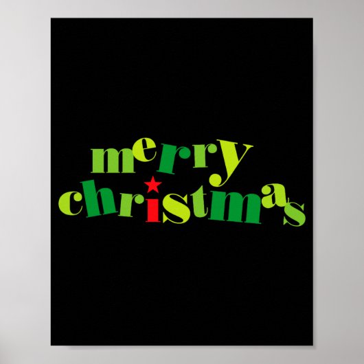 Poster Merry Christmas Modern Tygraphy (Devant)