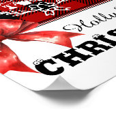 Poster Merry Christmas Monogram Wreath Buffalo Plaid (Coin)