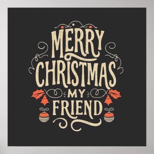 Poster Merry Christmas, my Friend (Devant)