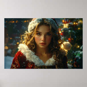 Poster MERRY CHRISTMAS par Père Noël Girl