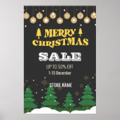 Poster Merry Christmas Pine Tree Vente d'entreprise Annon (Devant)