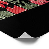 Poster Merry Christmas Red Green Plaid Checkered Xmas Gir (Coin)