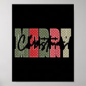 Poster Merry Christmas Red Green Plaid Checkered Xmas Gir (Devant)