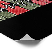 Poster Merry Christmas Red Green Plaid Checkered Xmas Gir (Coin)