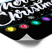 Poster Merry Christmas Red Santa Hat Reindeer Xmas Matchi (Coin)