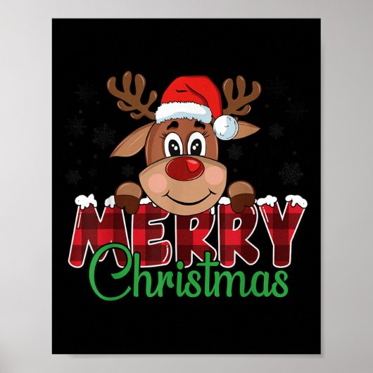 Poster Merry Christmas Reindeer Men Women Family Matching (Devant)