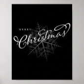 Poster Merry Christmas Silver Snowflake  (Devant)