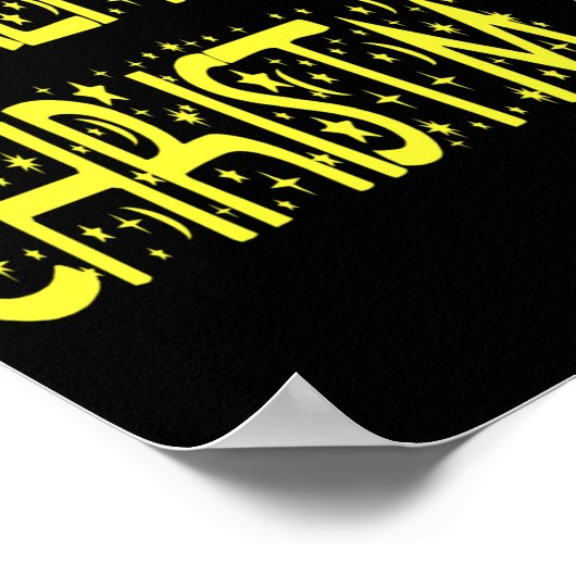 Poster Merry Christmas Starry Night Font Girls Boys T Shi (Coin)