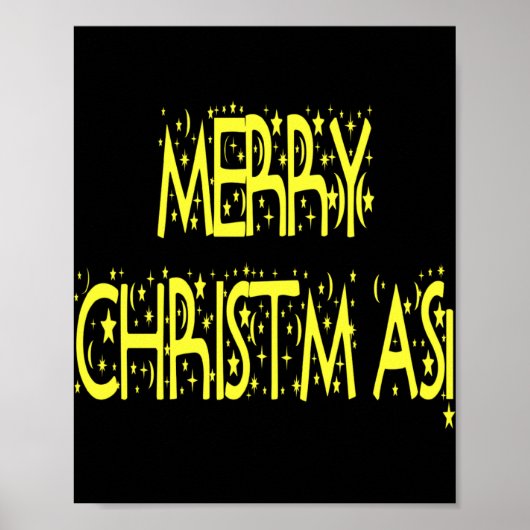 Poster Merry Christmas Starry Night Font Girls Boys T Shi (Devant)