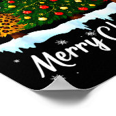 Poster Merry Christmas Tree Leopard Plaid Pajamas Xmas Wo (Coin)