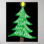 Poster Merry Christmas Tree Tygraphy For Men Women Kid T (Devant)