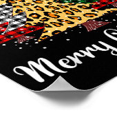 Poster Merry Christmas Trees With Buffalo Plaid &amp; Leo (Coin)