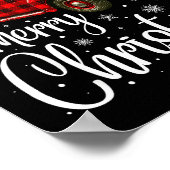 Poster Merry Christmas Truck Buffalo Plaid Xmas Tree Men  (Coin)