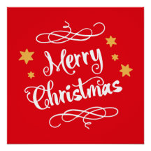 Merry Christmas Typography Light Red White