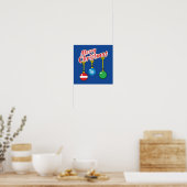 Poster Merry Christmas with Hanging Balls (Cuisine)