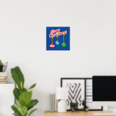 Poster Merry Christmas with Hanging Balls (Bureau à domicile)